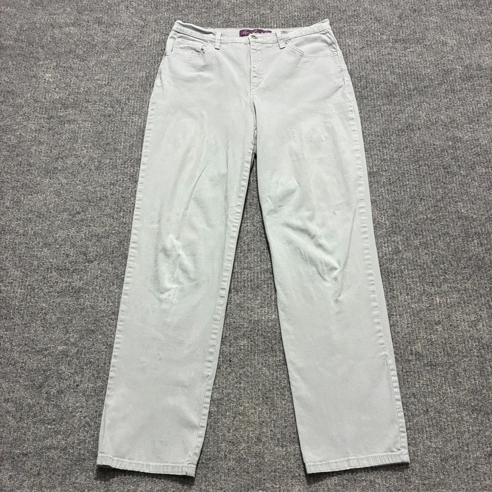 Gloria Vanderbilt Amanda Womens Jeans Size 10 Gray Straight Leg Mid Rise